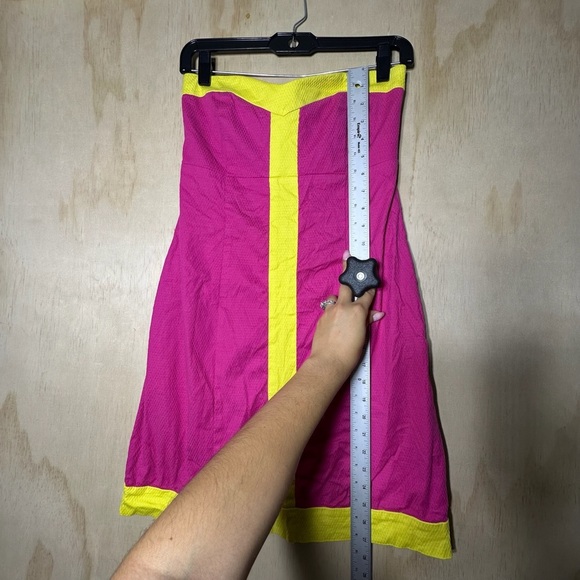 Britt Ryan Strapless Dress Pink And Yellow Size 6 Colorful - Picture 3 of 8